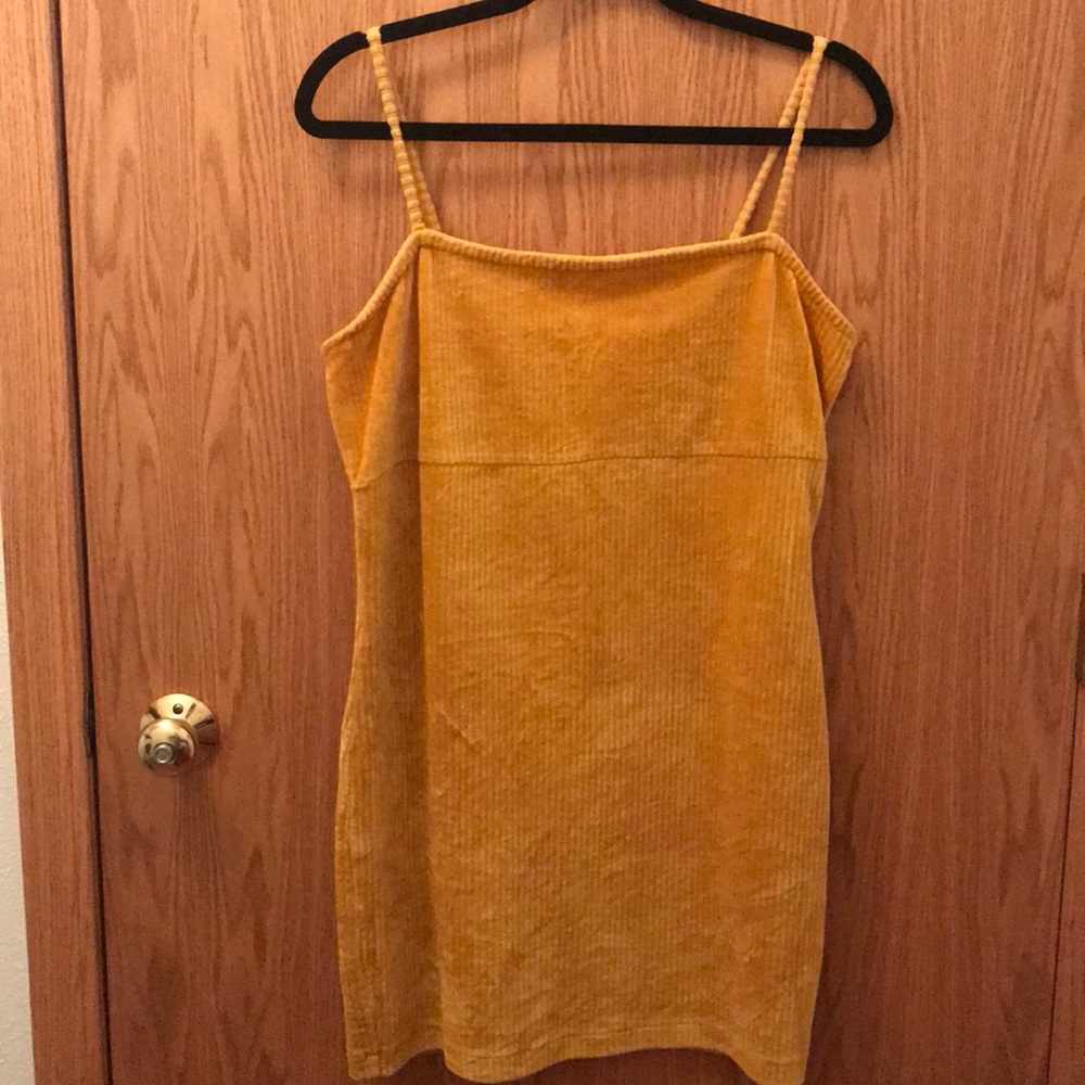 Yellow Ribbed Tank Dress
